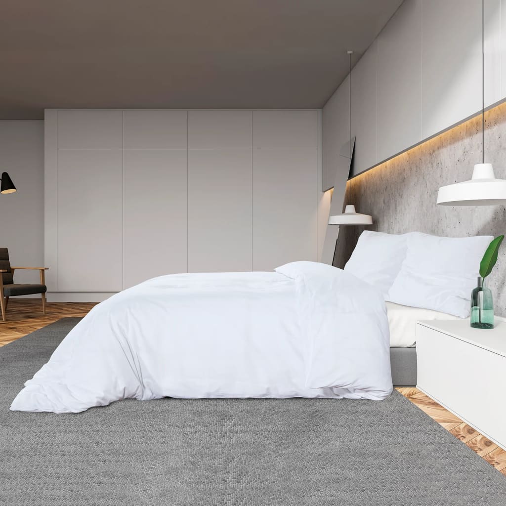 Sengesett hvit 225x220 cm lett mikrofiber