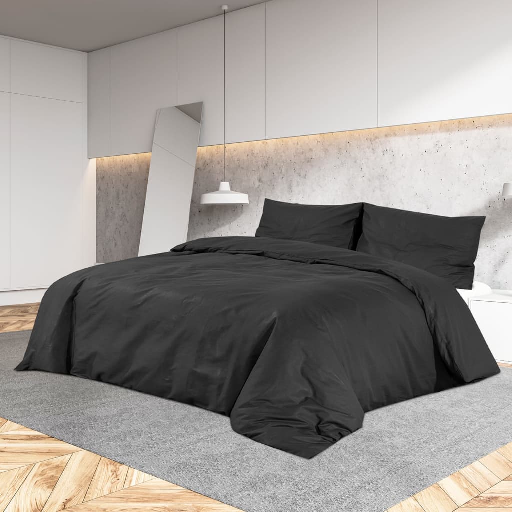 Sengesett svart 260x240 cm bomull