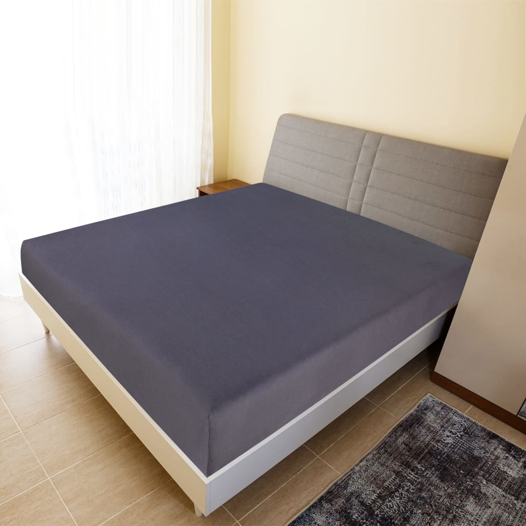 Jerseylaken 2 stk antrasitt 90x200 cm bomull