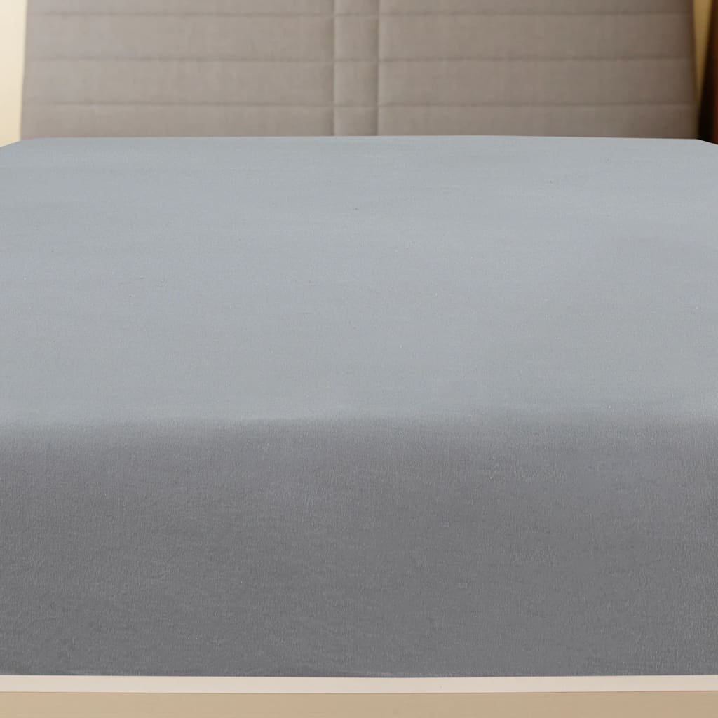 Jerseylaken 2 stk grå 140x200 cm bomull