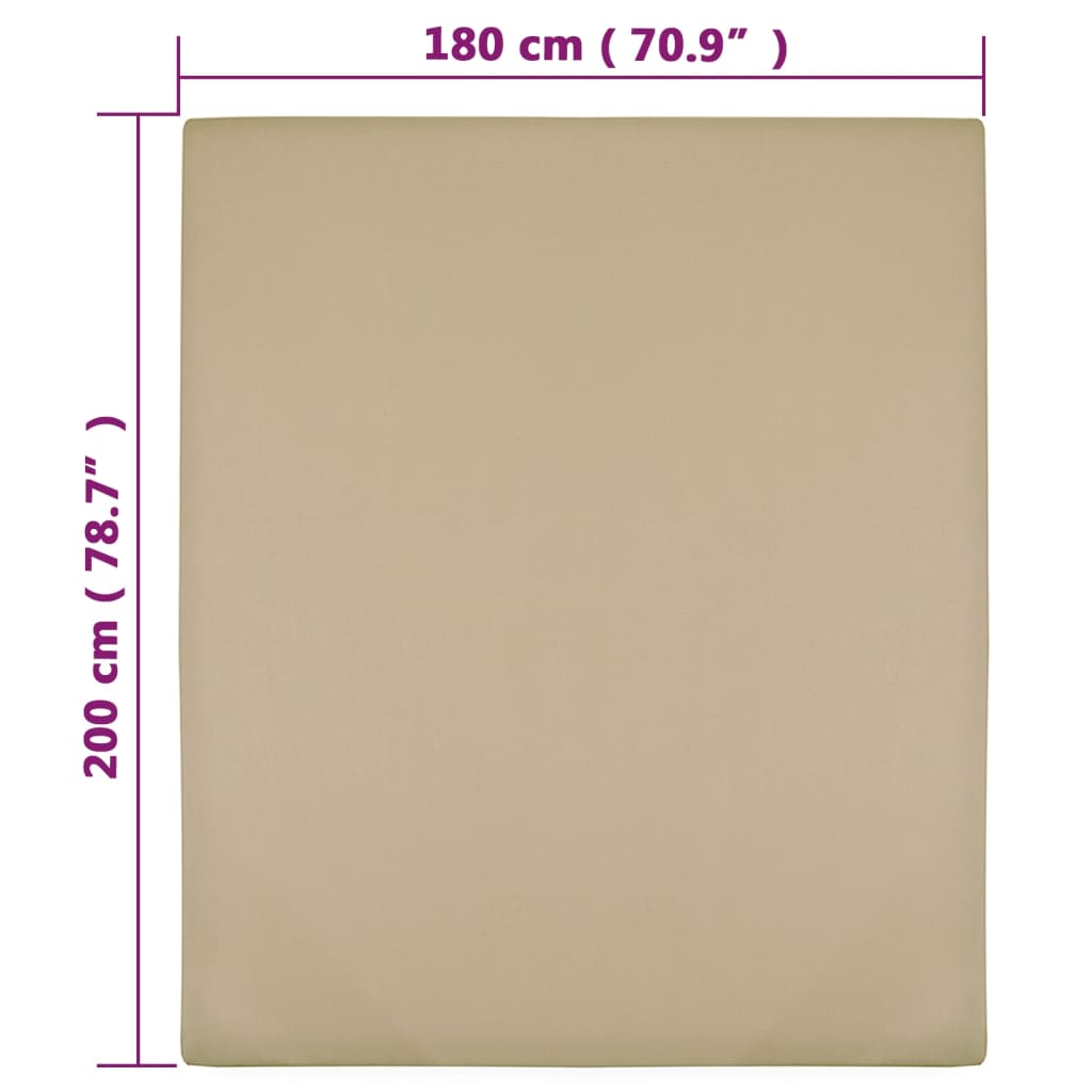 Jerseylaken gråbrun 180x200 cm bomull