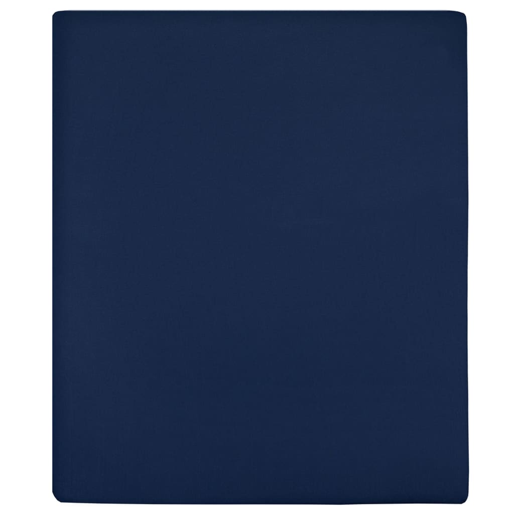 Jerseylaken marineblå 90x200 cm bomull