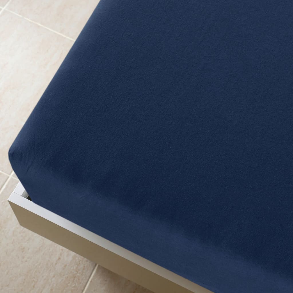 Jerseylaken marineblå 100x200 cm bomull
