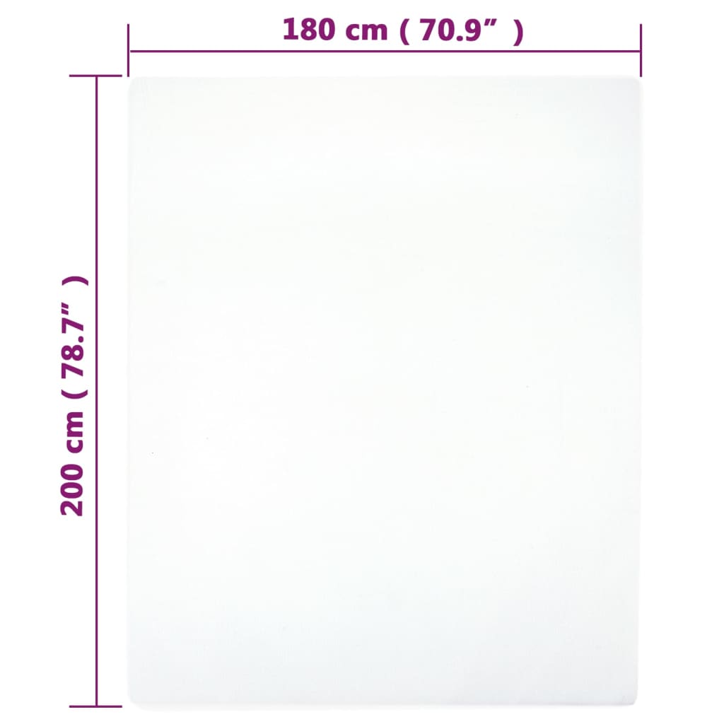 Jerseylaken hvit 180x200 cm bomull