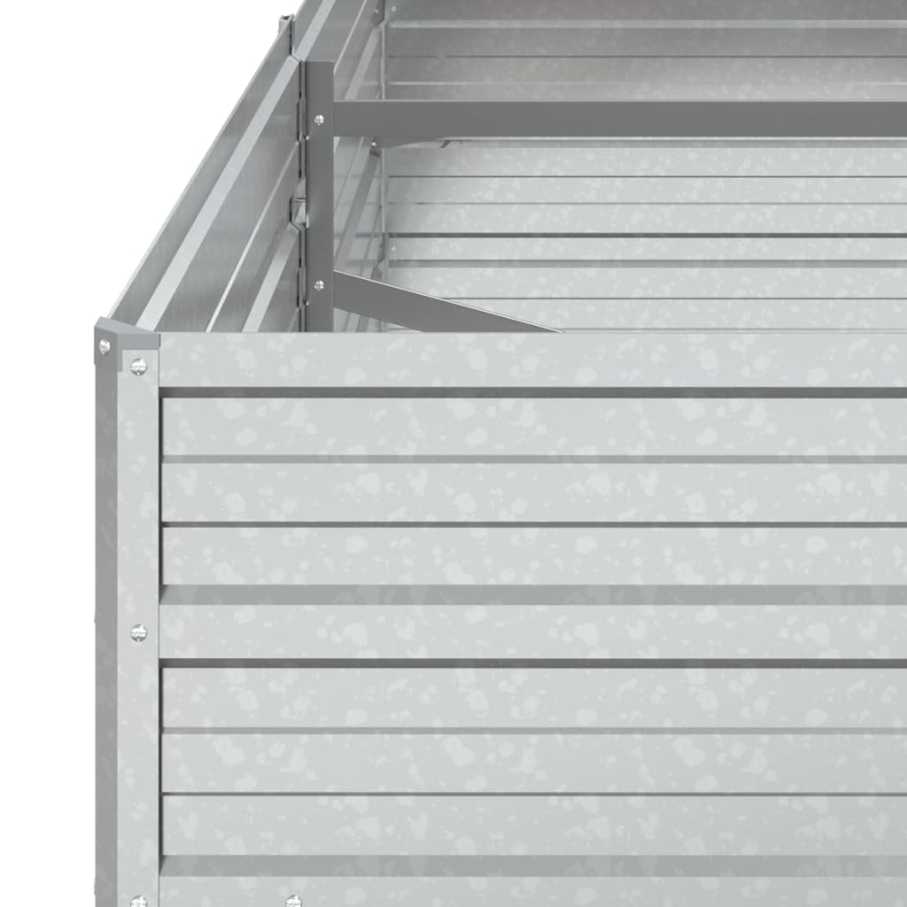 Høybed 160x80x45 cm galvanisert stål sølv