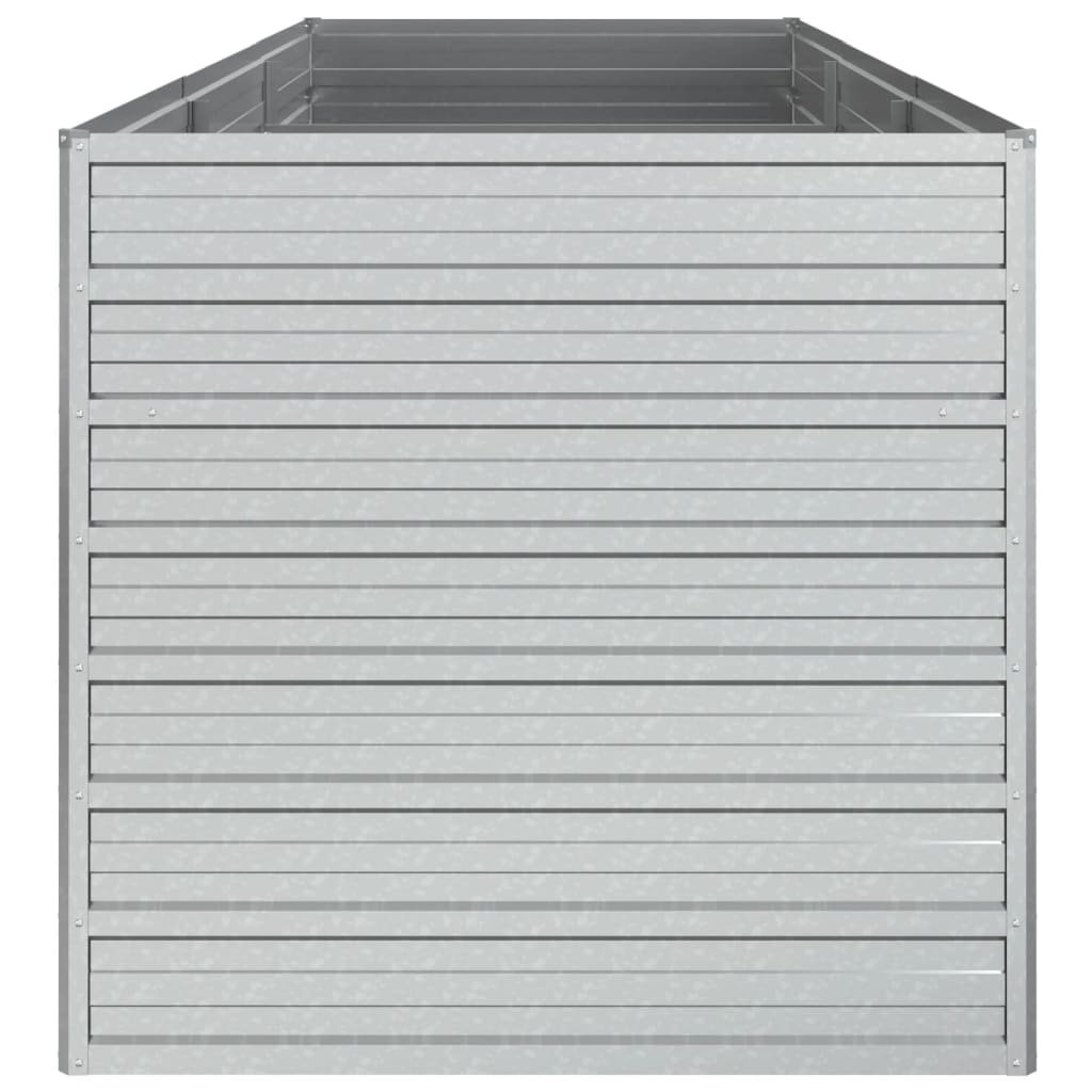 Høybed 240x80x77 cm galvanisert stål sølv