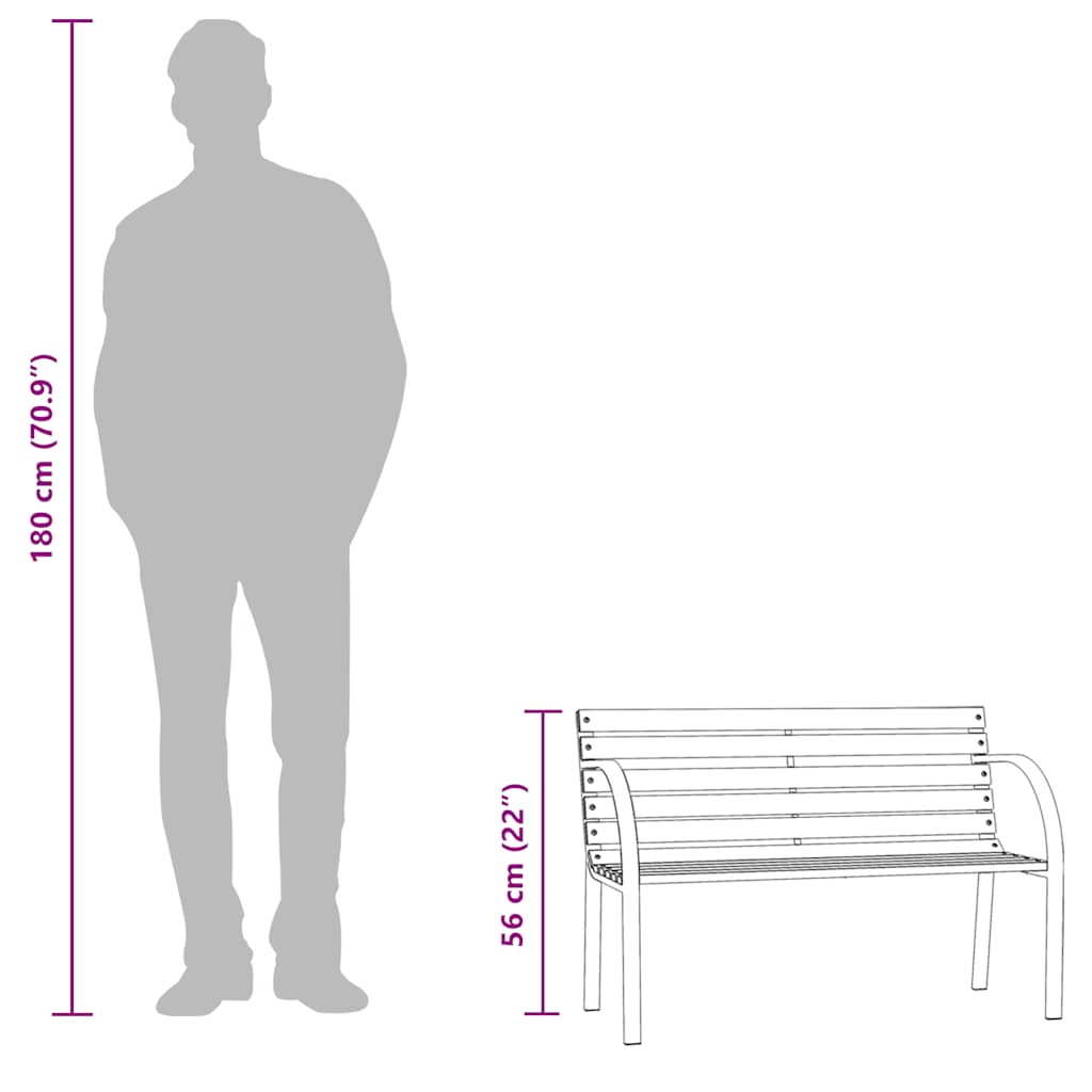 Hagebenk for barn 81 cm kinesisk gran grå vidaXL
