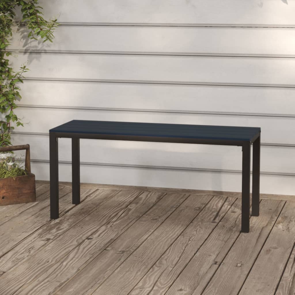 Hagebenk 110 cm stål og WPC svart vidaXL