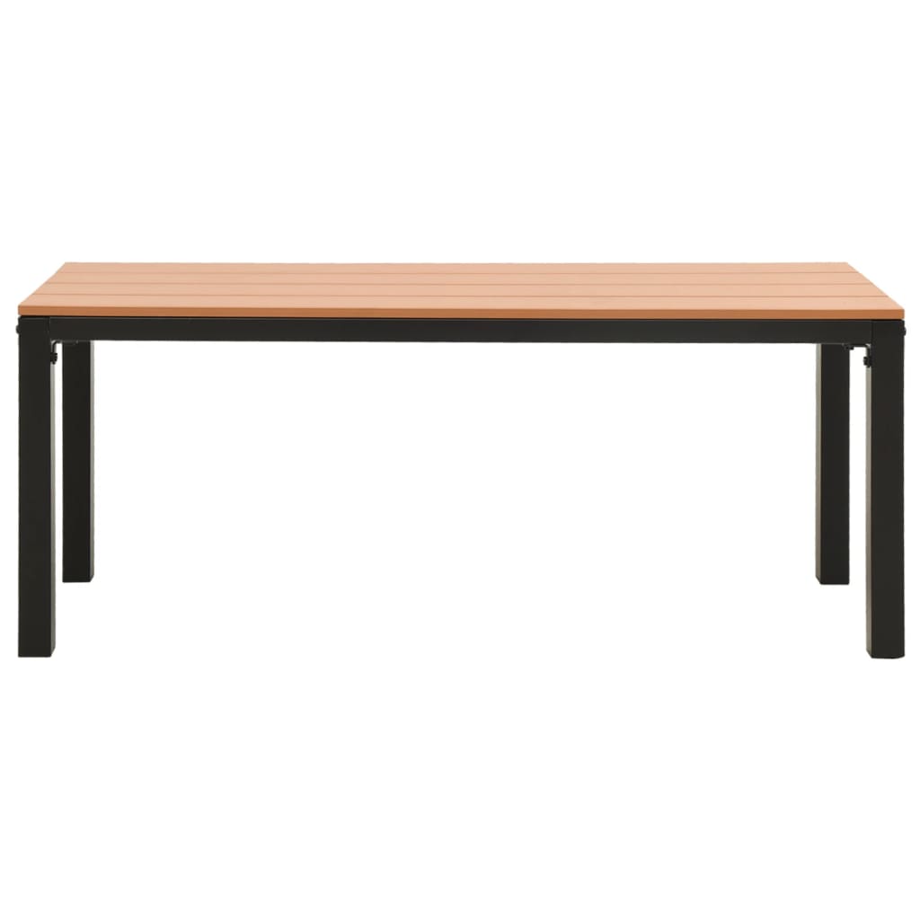 Hagebenk 110 cm stål og WPC brun og svart vidaXL