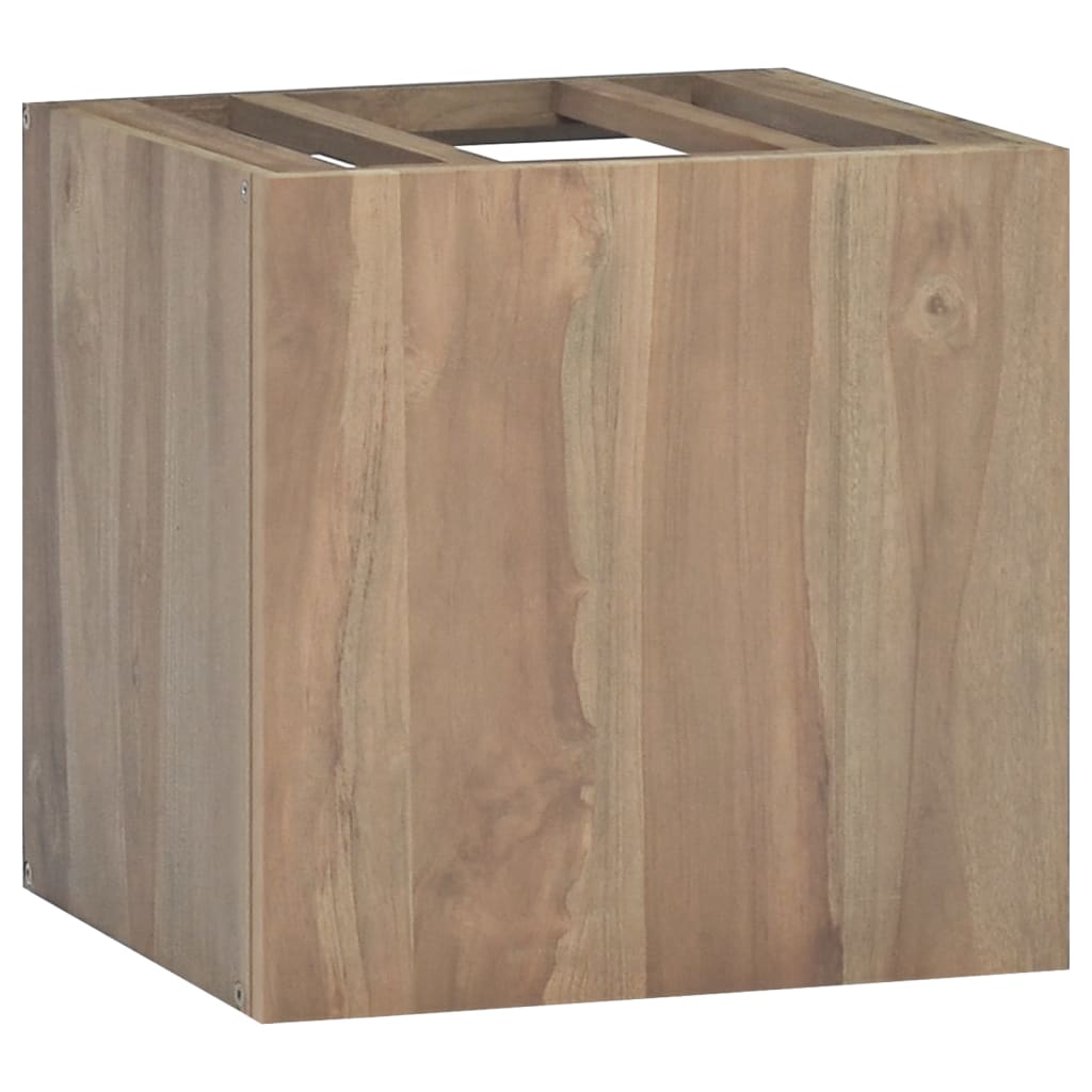 Veggmontert baderomsskap 46x25,5x40 cm heltre teak