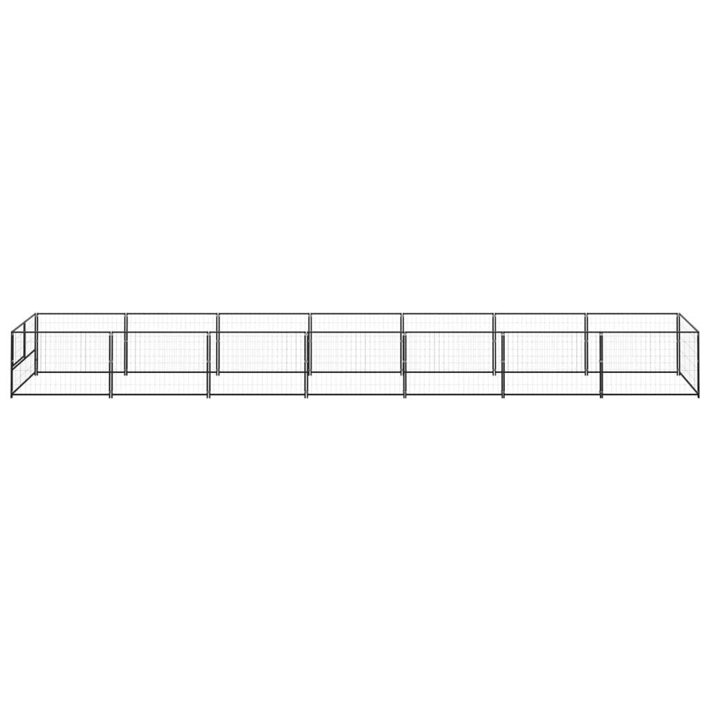Hundegård svart 7 m² stål