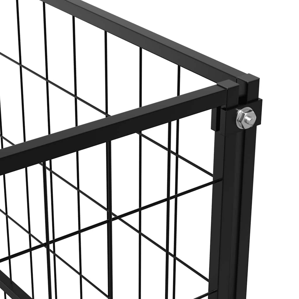 Hundegård svart 7 m² stål