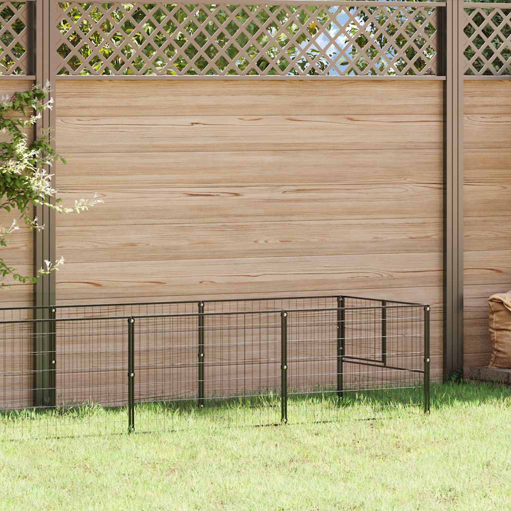 Hundegård svart 7 m² stål