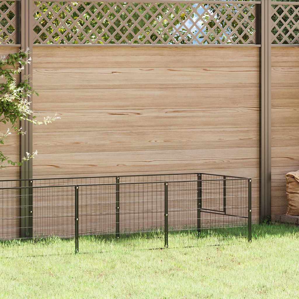 Hundegård svart 10 m² stål