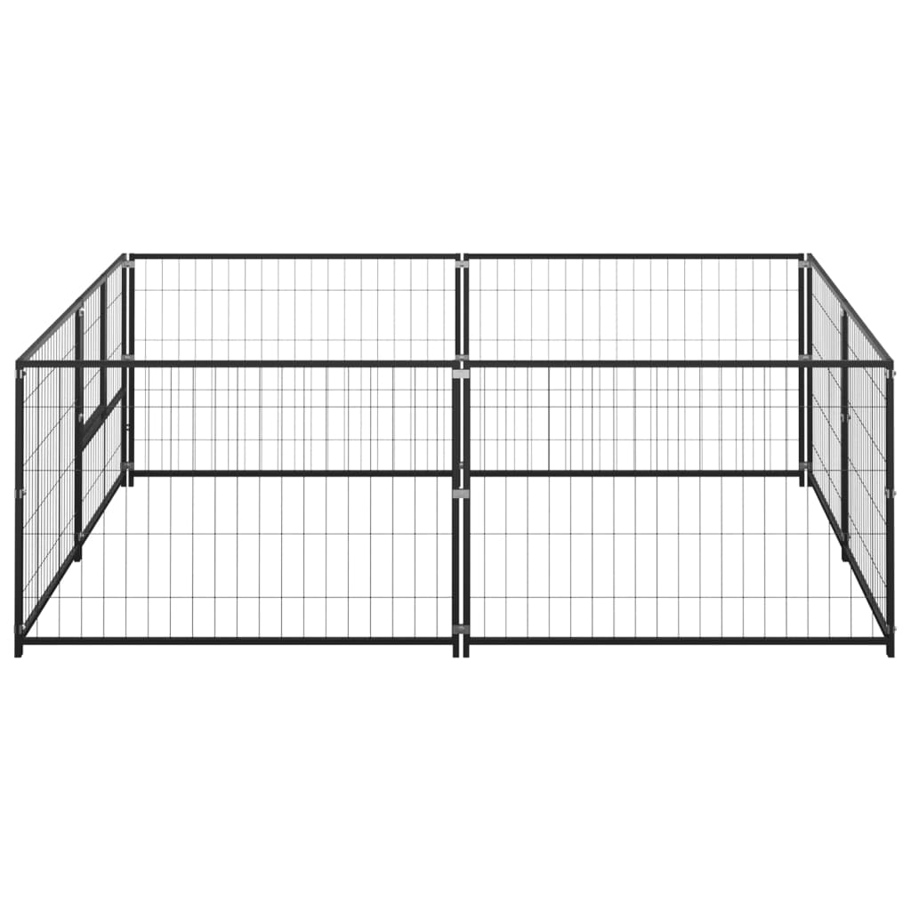 Hundegård svart 4 m² stål