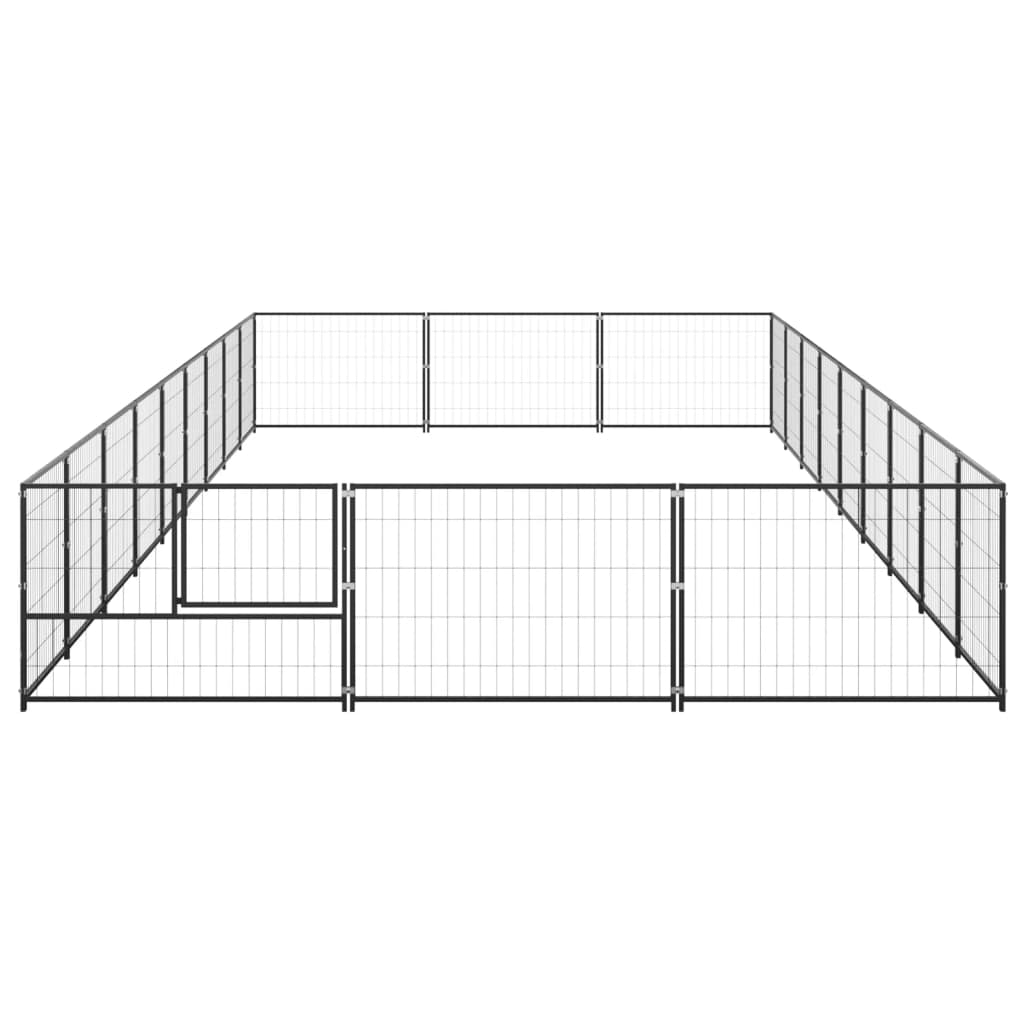 Hundegård svart 27 m² stål