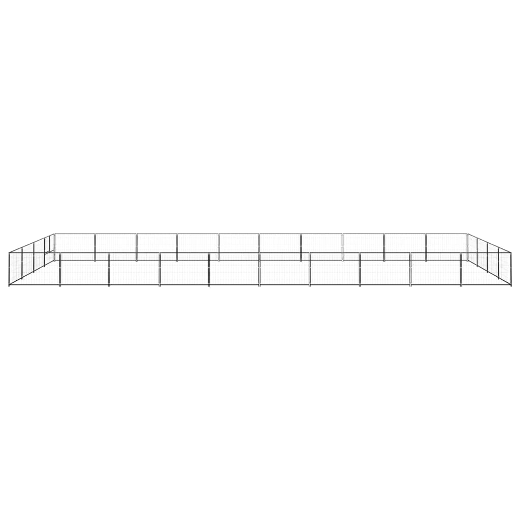 Hundegård svart 40 m² stål