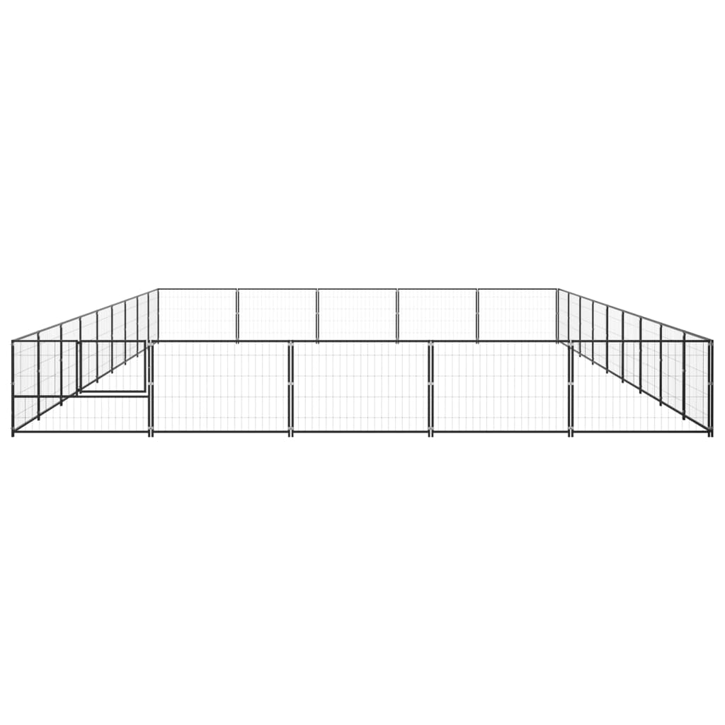 Hundegård svart 45 m² stål