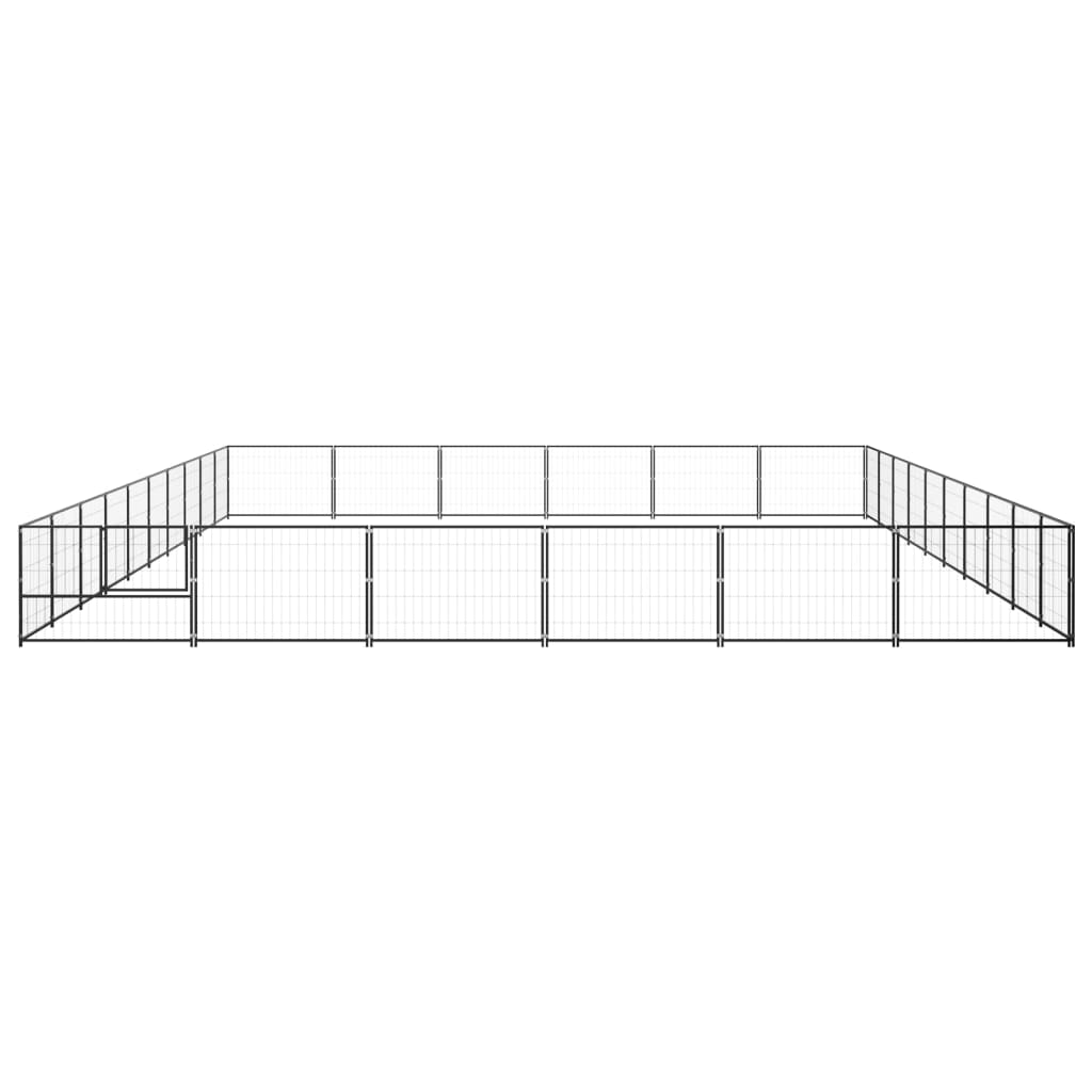 Hundegård svart 60 m² stål
