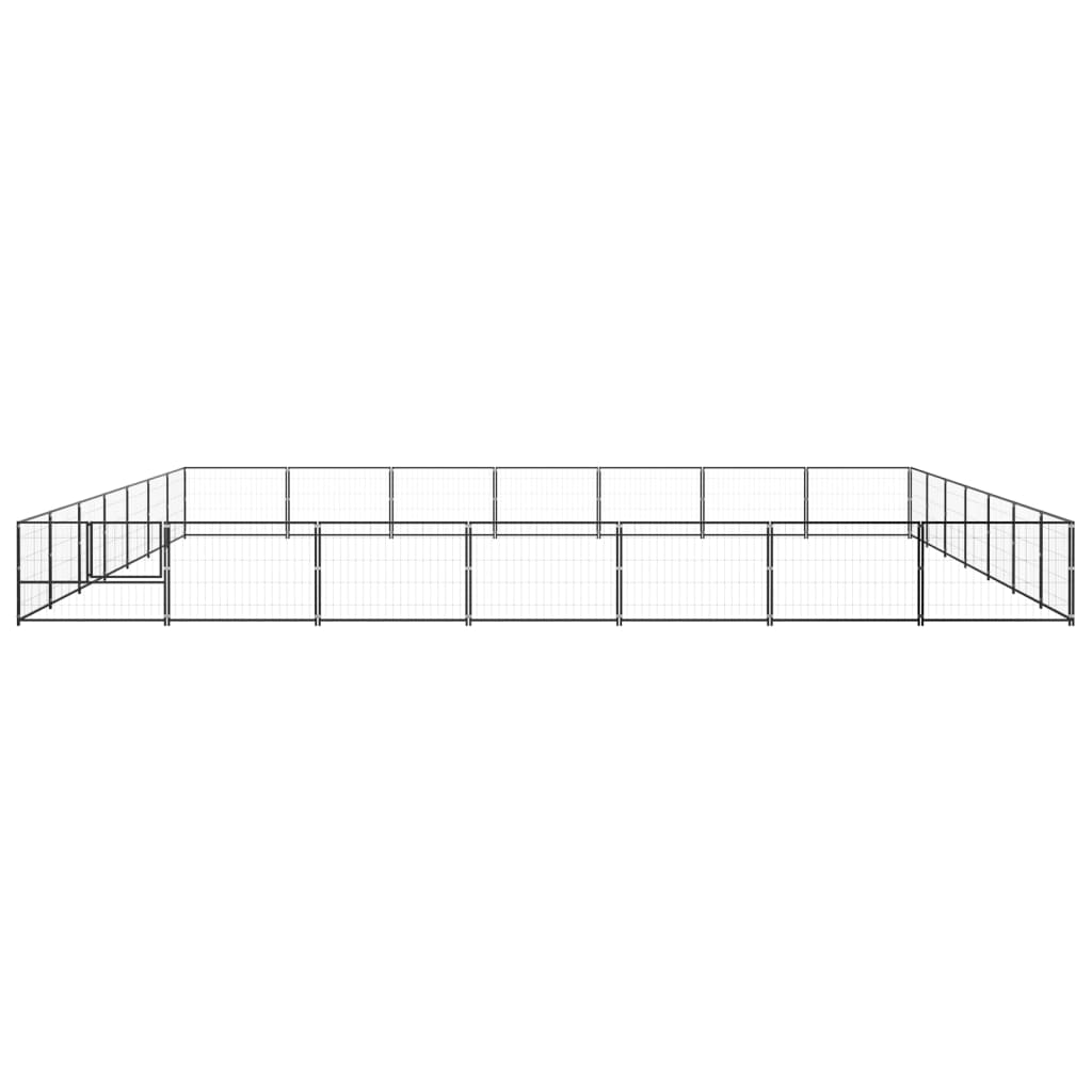 Hundegård svart 49 m² stål