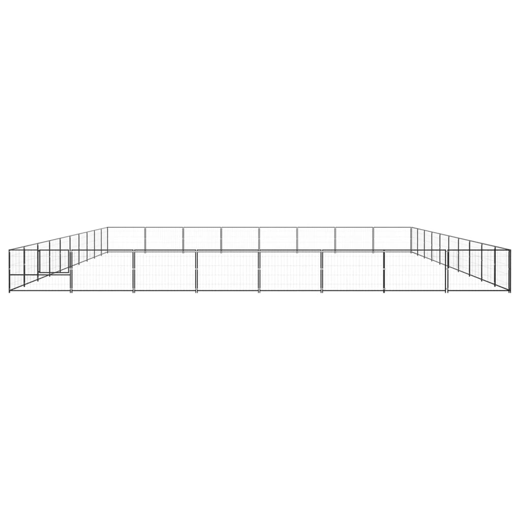 Hundegård svart 80 m² stål