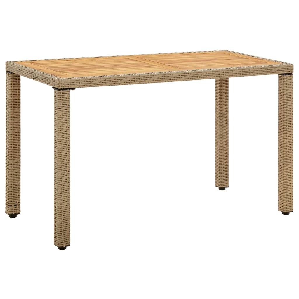Hagebord beige 109x107x74 cm polyrotting og heltre akasie vidaXL