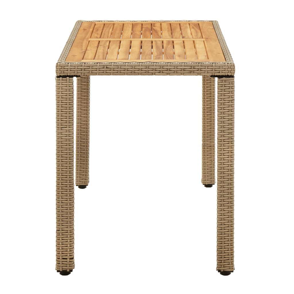 Hagebord beige 109x107x74 cm polyrotting og heltre akasie vidaXL