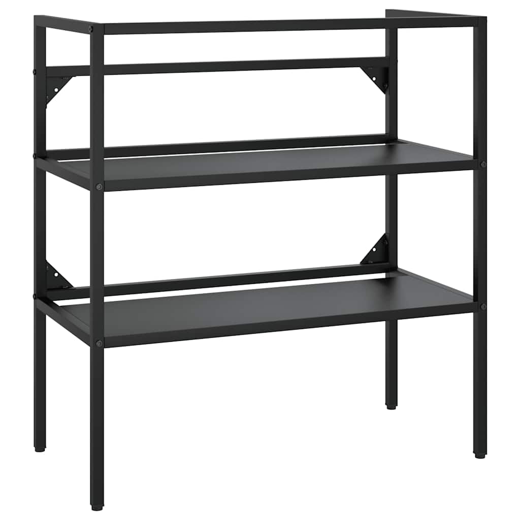 Badehylle svart 79x38x83 cm jern
