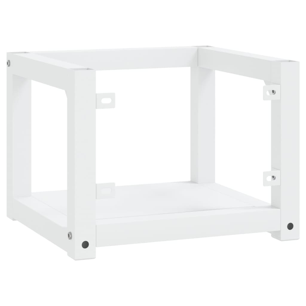 Vegghengt servantramme for bad hvit 40x38x31 cm jern