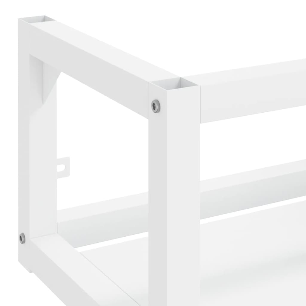 Vegghengt servantramme for bad hvit 40x38x31 cm jern
