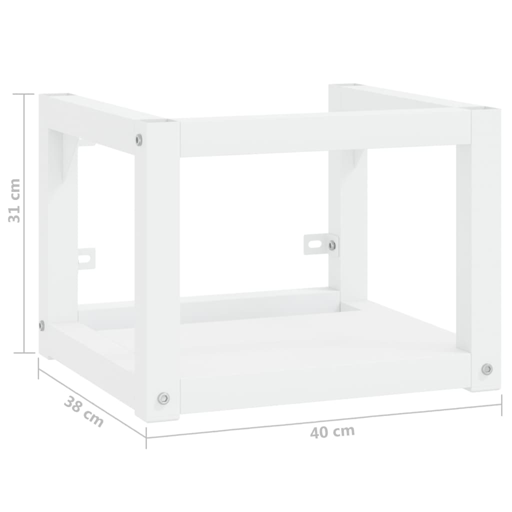 Vegghengt servantramme for bad hvit 40x38x31 cm jern