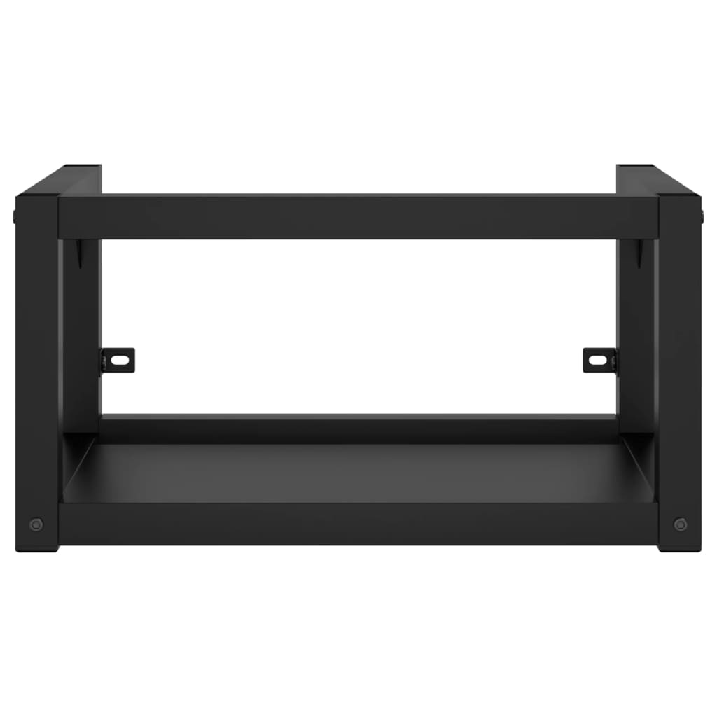 Vegghengt servantramme for bad svart 40x38x31 cm jern