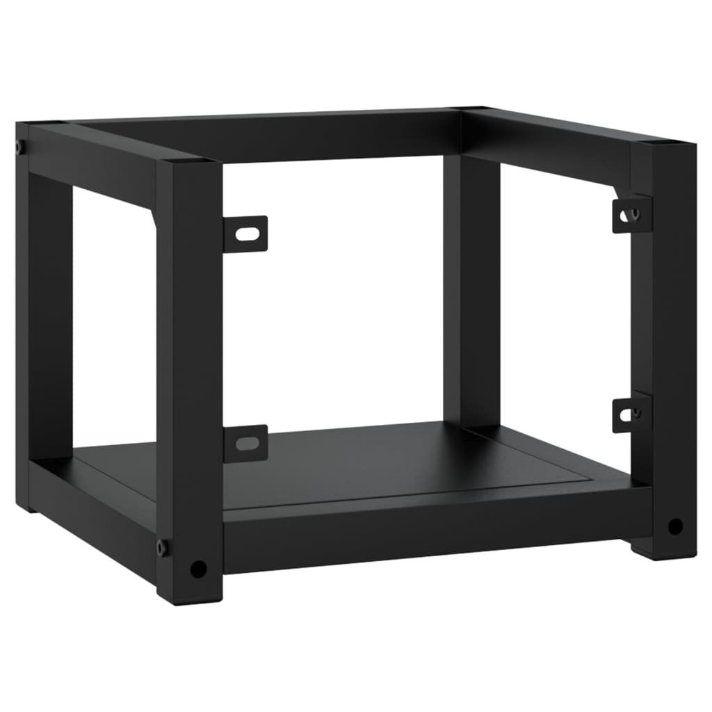 Vegghengt servantramme for bad svart 40x38x31 cm jern
