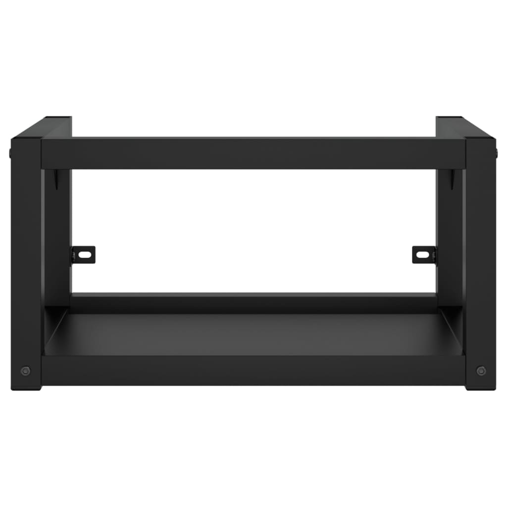 Vegghengt servantramme for bad svart 59x38x31 cm jern