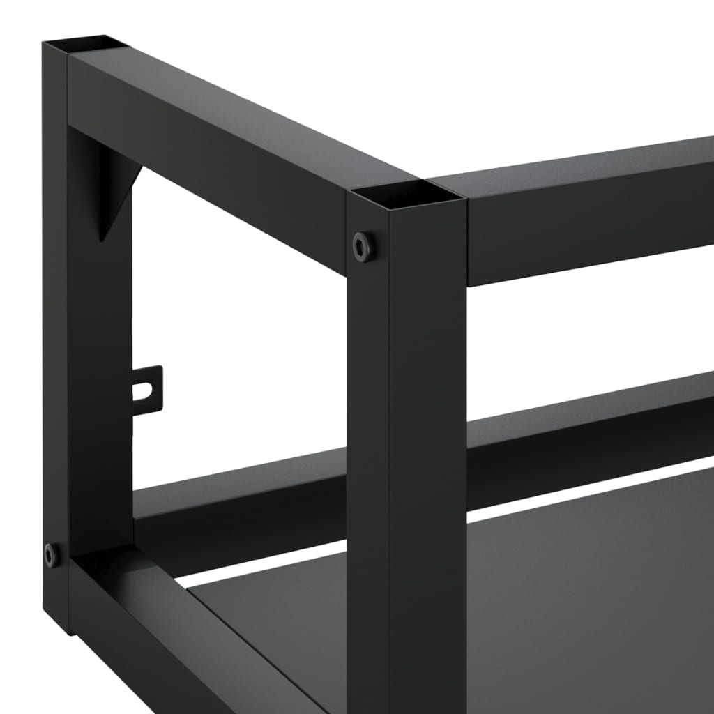 Vegghengt servantramme for bad svart 79x38x31 cm jern