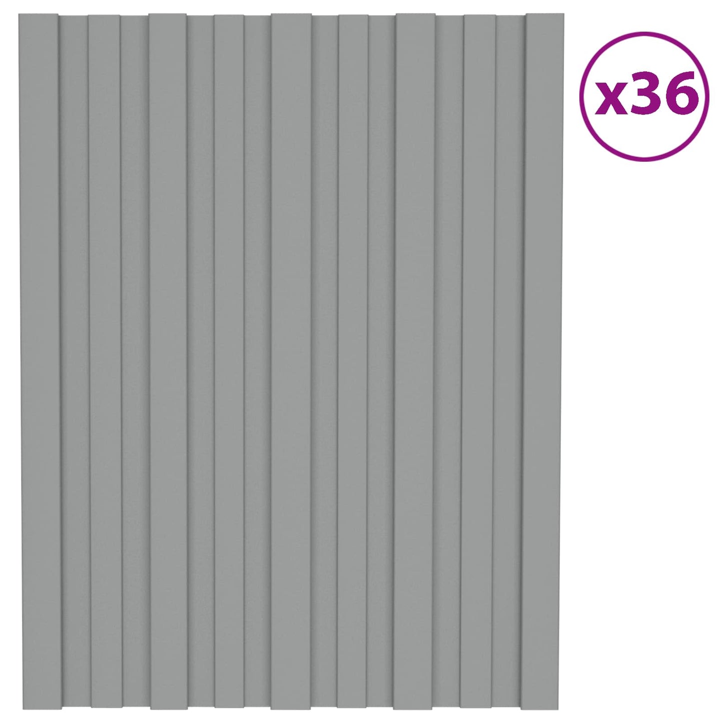 Takpanel 36 pcs Grå 60 x 45 cm Galvanisert stål