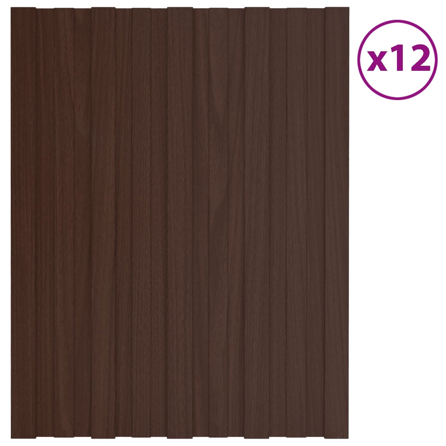 Takpanel 12 pcs Brun 60 x 45 cm Galvanisert stål