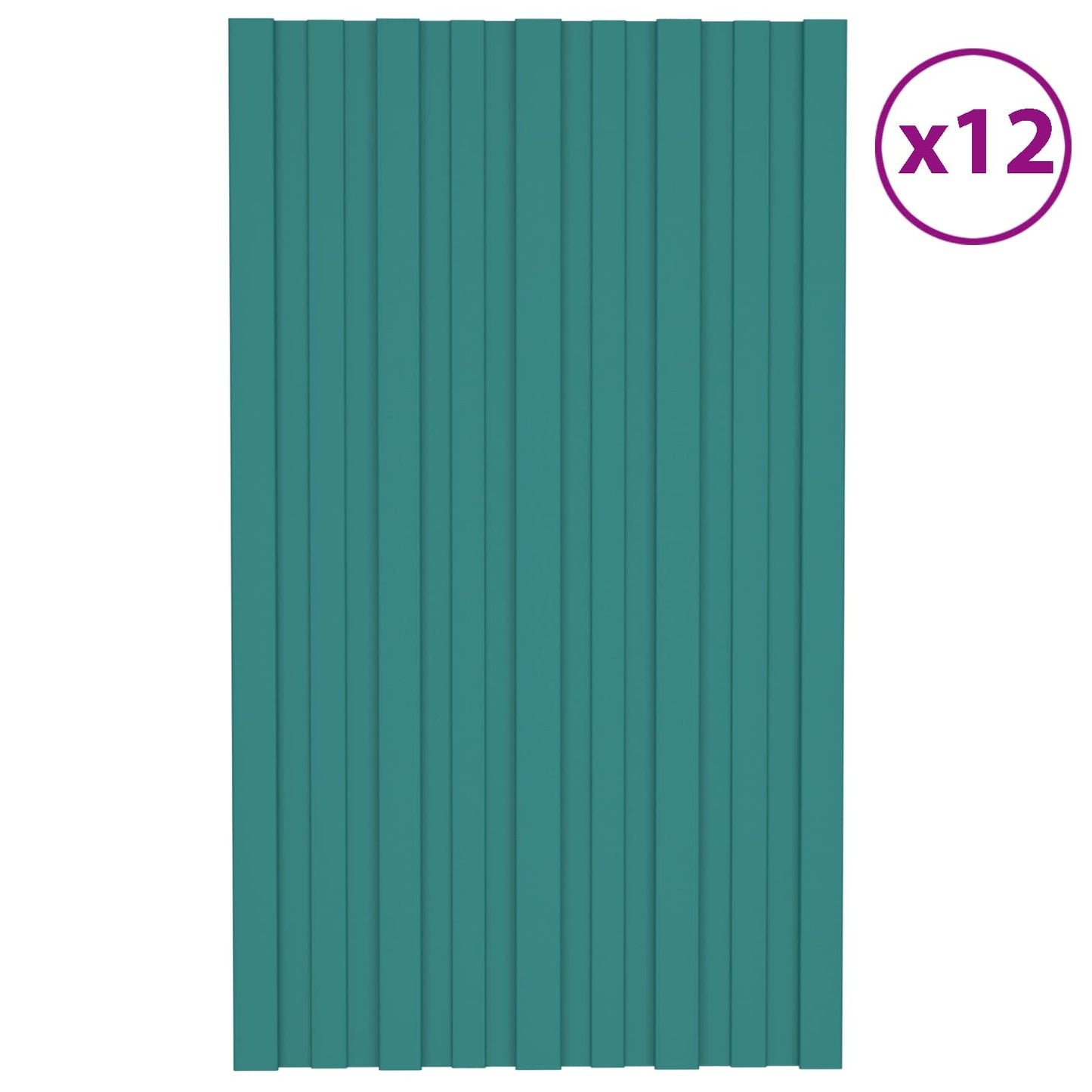 Takpanel 12 pcs Grønn 80 x 45 cm Galvanisert stål