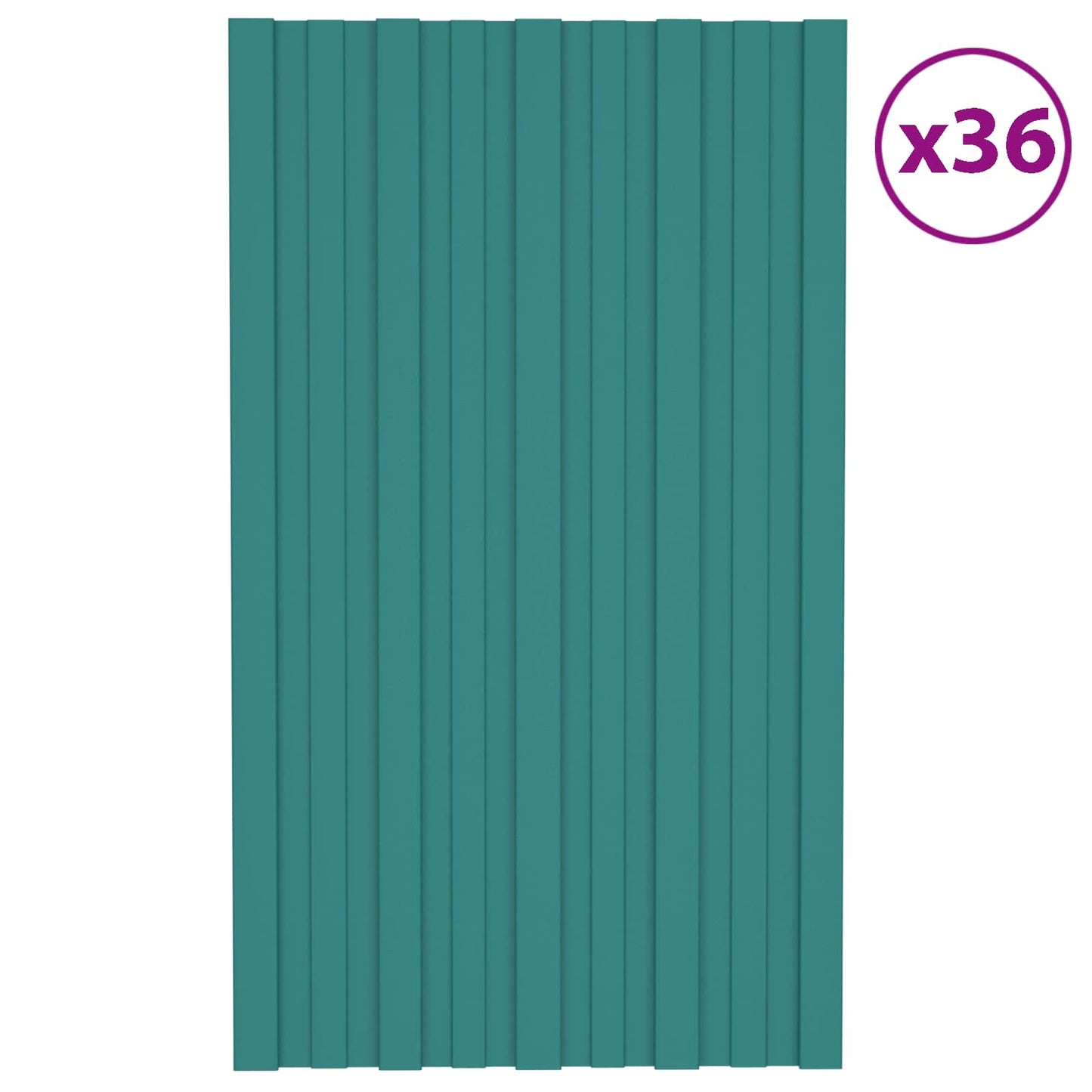 Takpanel 36 pcs Grønn 80 x 45 cm Galvanisert stål