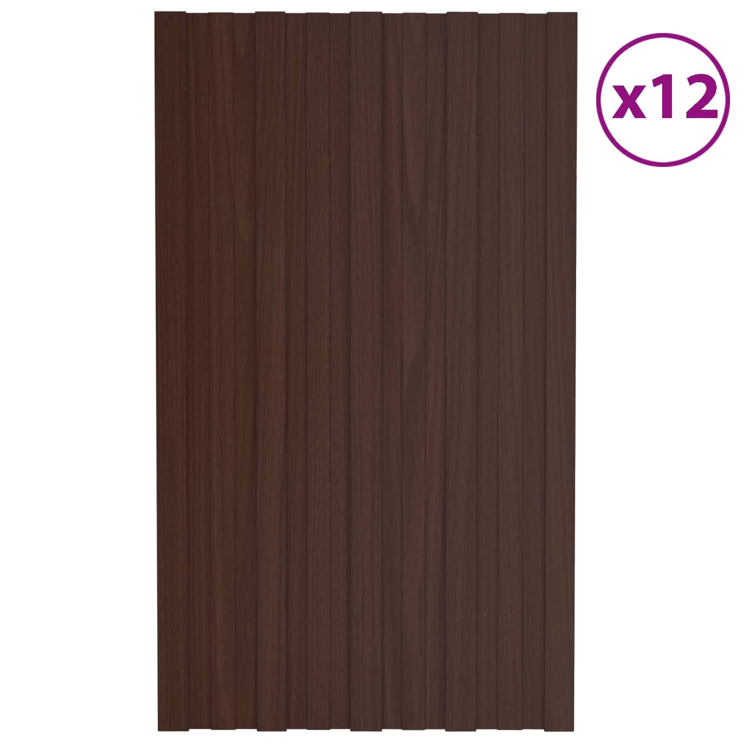Takpanel 12 pcs Brun 80 x 45 cm Galvanisert stål