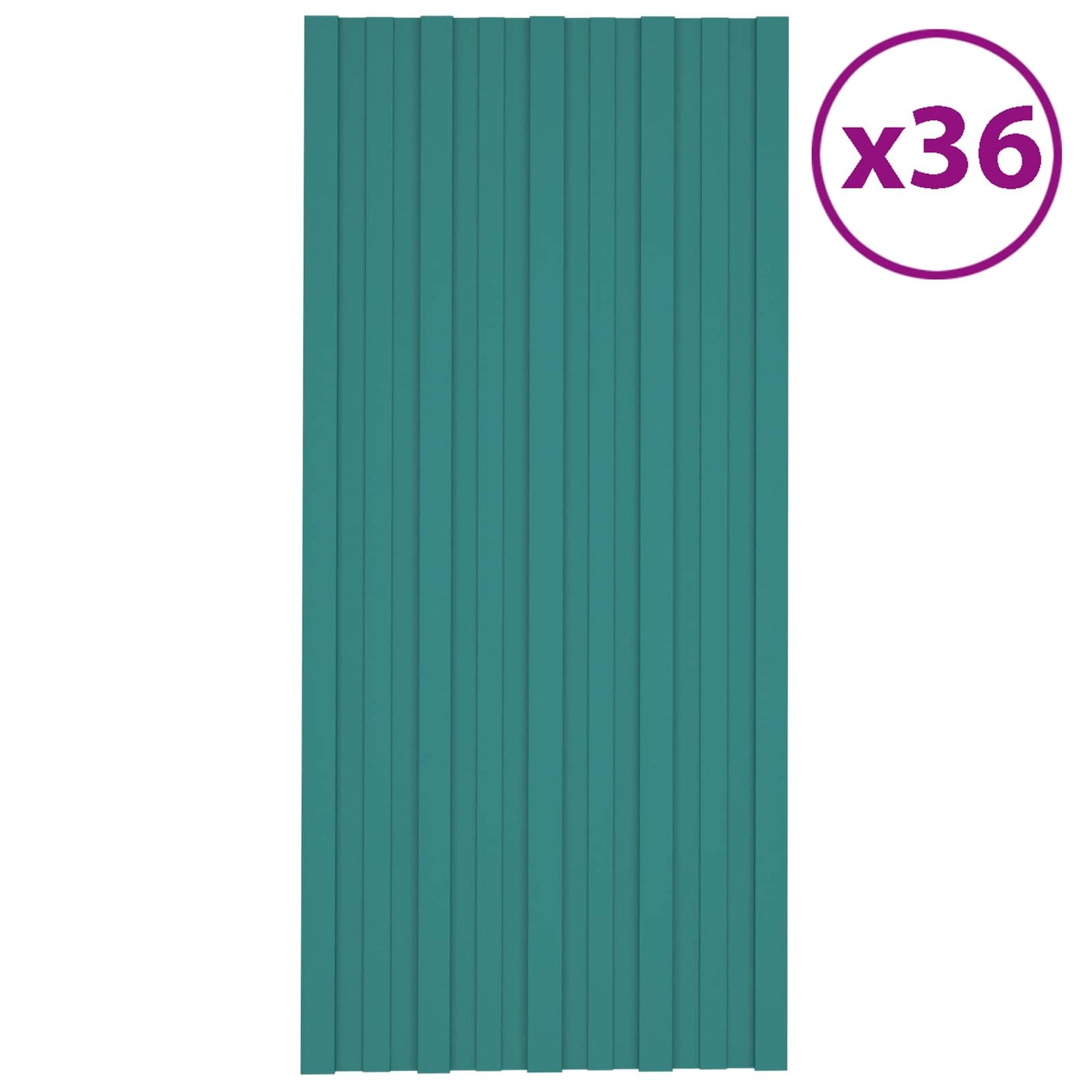 Takpanel 36 pcs Grønn 100 x 45 cm Galvanisert stål