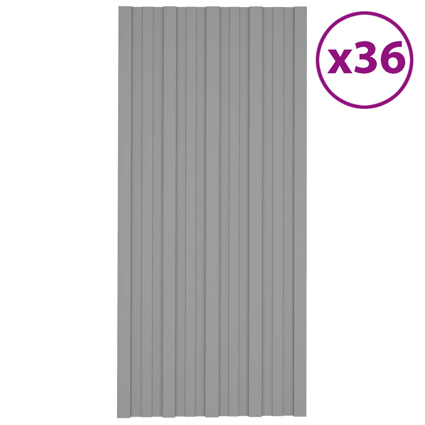 Takpanel 36 pcs Grå 100 x 45 cm Galvanisert stål