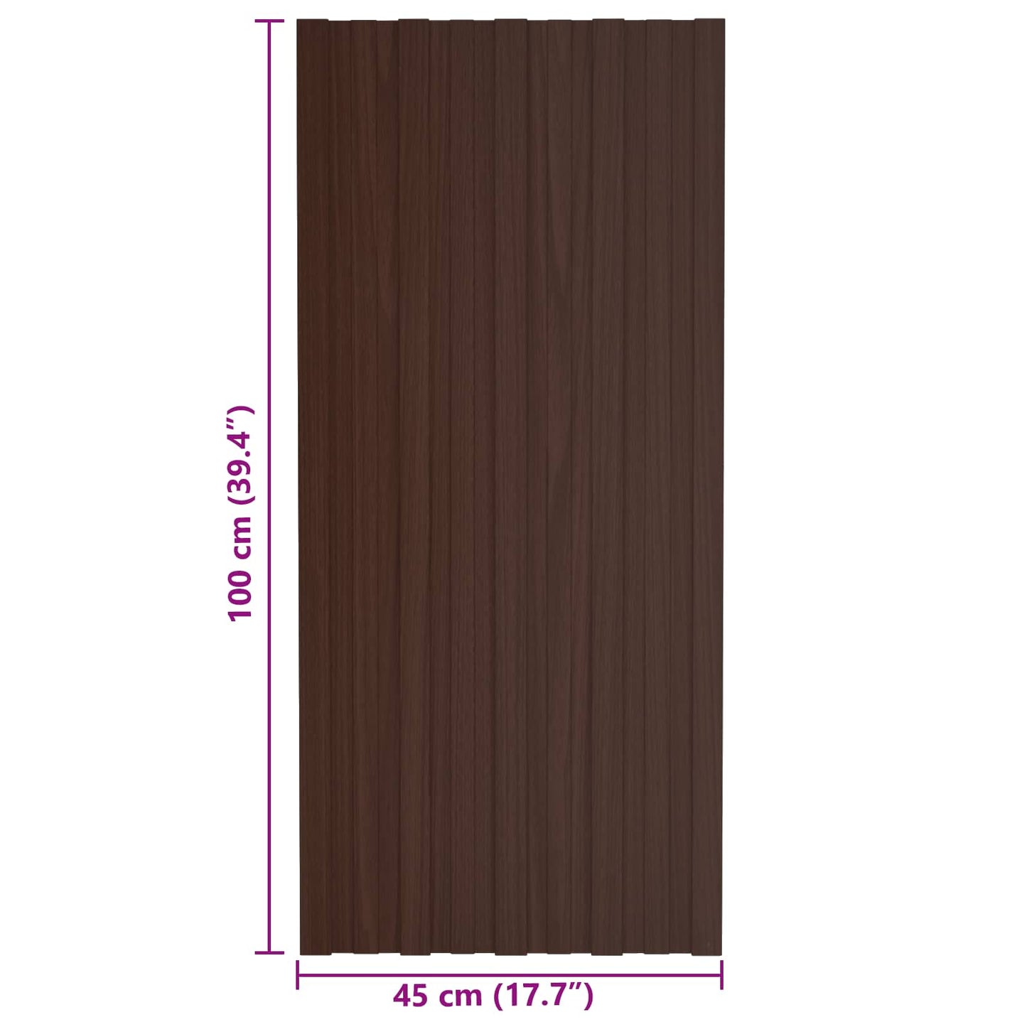 Takpanel 12 pcs Brun 100 x 45 cm Galvanisert stål