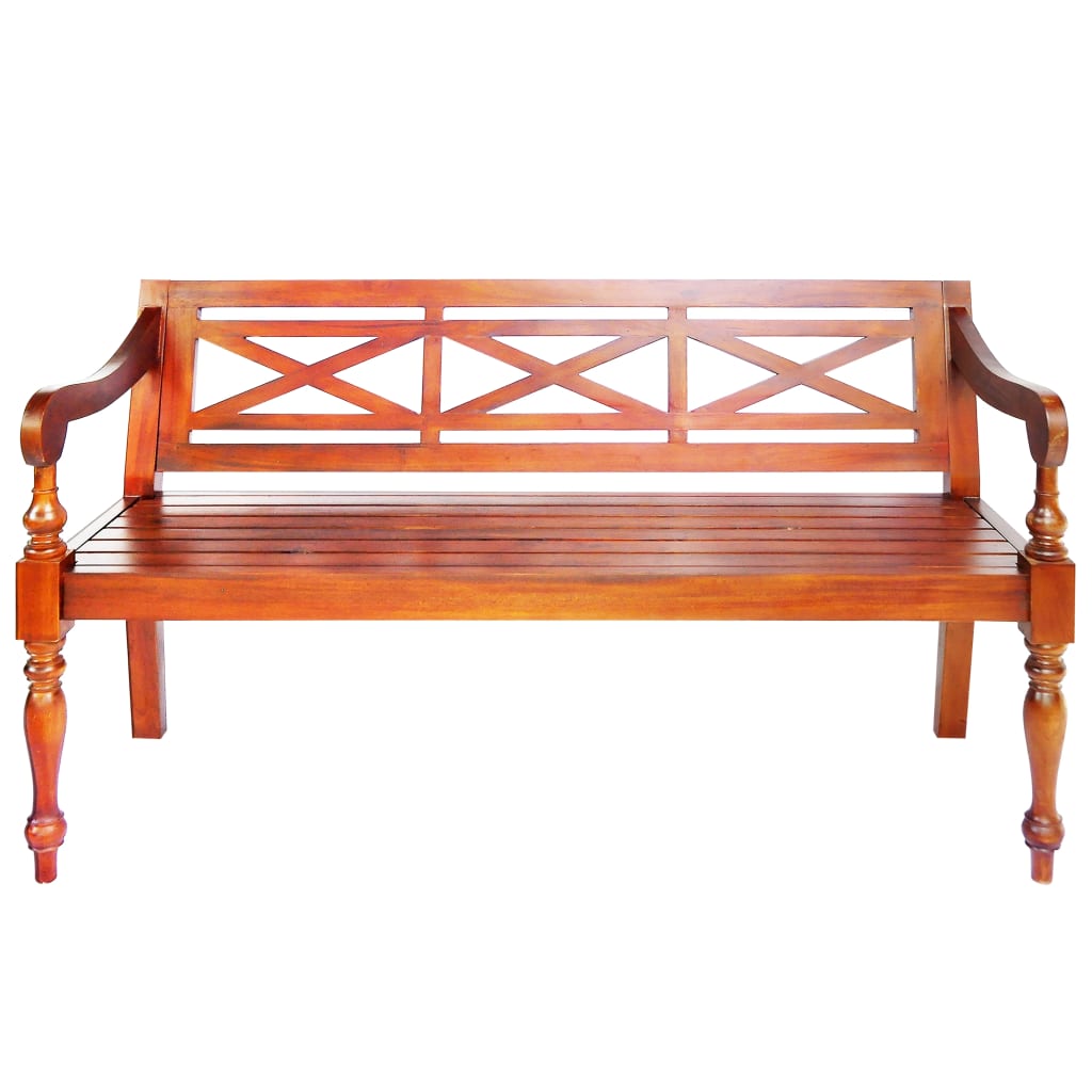 Batavia-benk 123 cm heltre mahogni mørkebrun