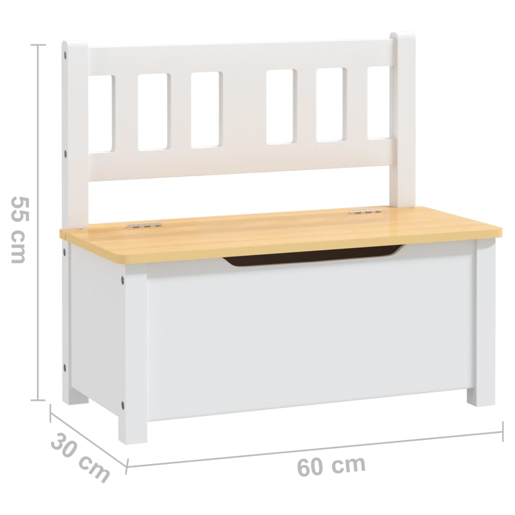Bord- og stolsett for barn 4 deler hvit og beige MDF