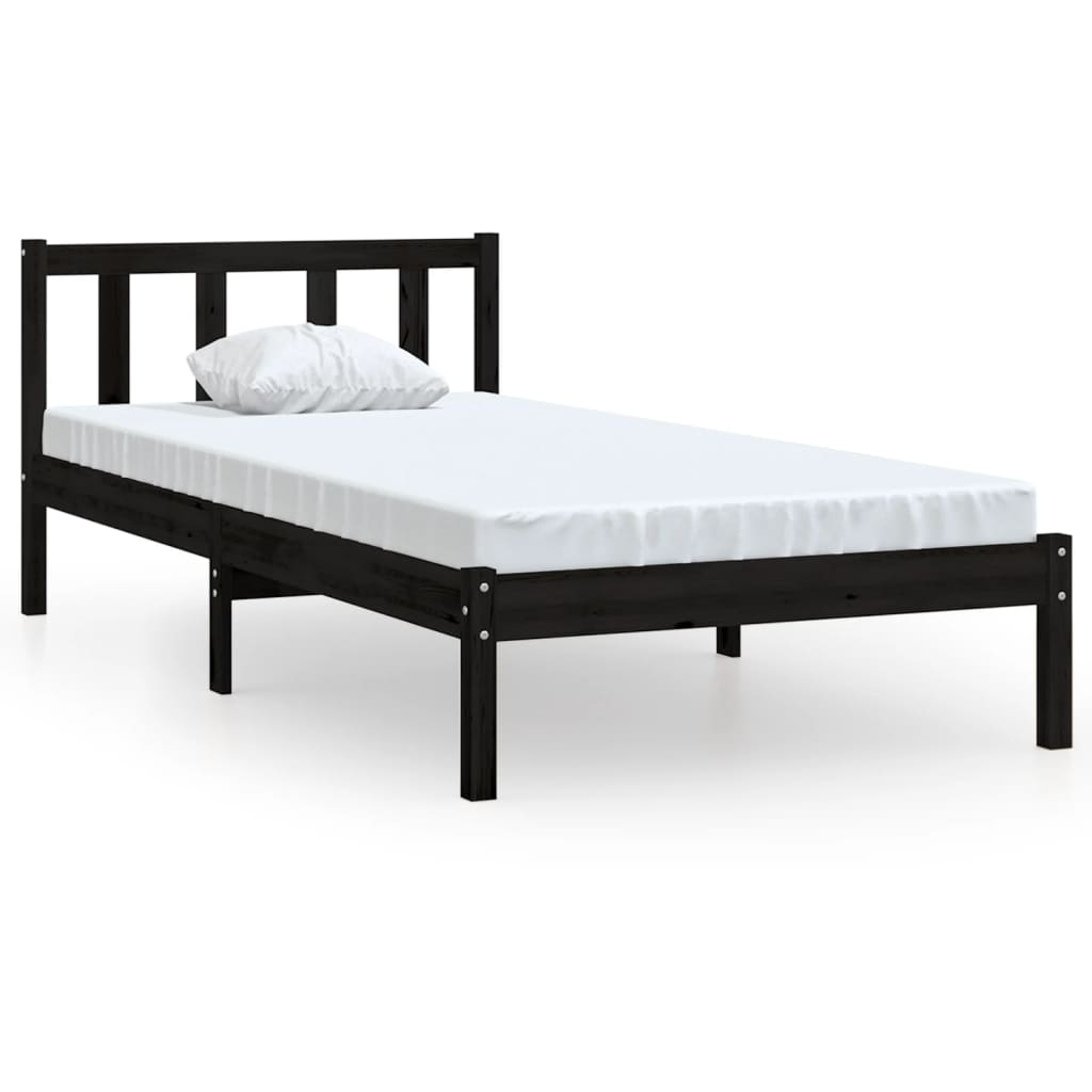 Sengeramme svart heltre furu 75x190 cm Small Single