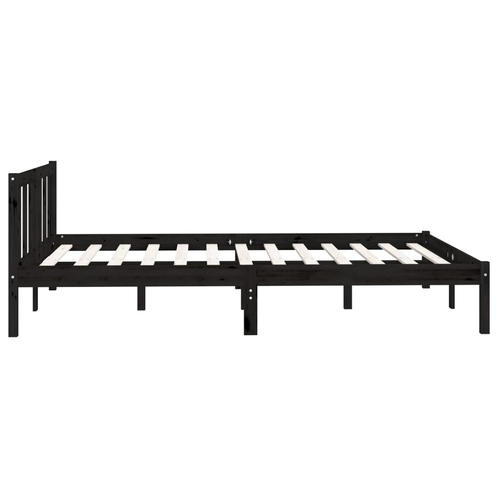 Sengeramme svart heltre furu 135x190 cm Double
