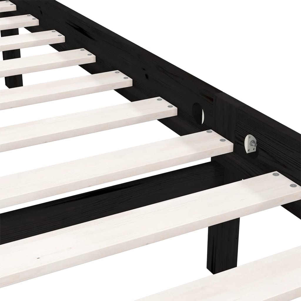 Sengeramme svart heltre furu 135x190 cm Double