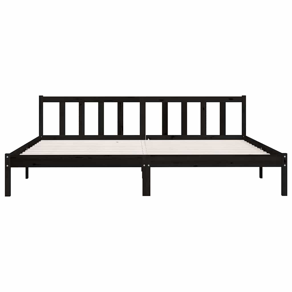 Sengeramme svart heltre furu 200x200 cm