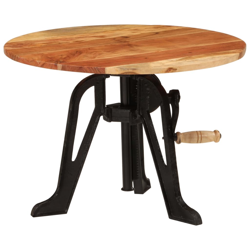 Sidebord 60x(42-62) cm heltre akasie og støpejern